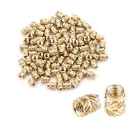 100pcs 3D Printing Brass Nuts, M3x4x5mm Knurled Brass Nuts, M3 Threaded Insert for Plastic Female Thread Knurled Nuts Embedment Nuts for Printing 3D Printer and More Projects