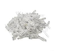 100pcs 3mm LED Components Supporting Multiple Color Options for Custom Circuit Board Integration and Testing (White)