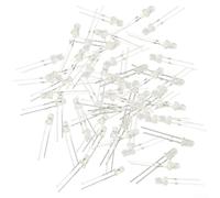 100PCS 3mm LED Units Red Blue Green White Yellow for Logic Level Indication and Binary State Visualization (White)