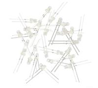 100PCS 3mm LED Units Red Blue Green White Yellow for Logic Level Indication and Binary State Visualization (White.)