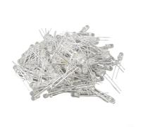 100pcs 3mm Transparent LED Bulbs Super Bright For Electronic Applications And Hobby Projects, Featuring 2 Pin Socket And Materials For Long Term Use(White)