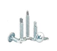 100pcs 4.2 * 32mm Self Tapping Screw Wafer Head Drill Tail Self Drilling Screws Wood Screws for 32mm Blue White Zinc