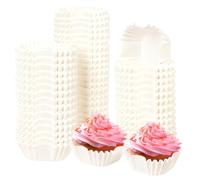100Pcs 4.5cm/1.77 Inch White Square Cupcake Liners Disposable Paper Baking Cups Mini Cakes Baking Pan Liners Party Supplies for Wedding Birthday