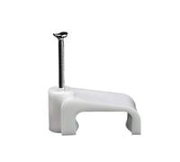 100pcs 4/6/8/9/10/12/14/16MM Plastic Cable Clip Cable Fastener Telephone Line Tie Down Fixer Organizer Wall Clamp (White) (Size : Flat 14mm 100PCS)