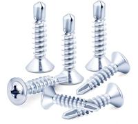 100pcs 4.8x19 mm Self Tapping Screws Self Drilling Screws Wafer Blue Zinc for Metal Sheets Roofing Windows, Etc