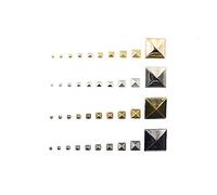 100pcs 4 Claw Pyramid Studs Rivets Spike Nailheads Leathercraft DIY for Bracelets Clothes Bags Shoes Belt Apparel Accessories,15mm 100Pcs,Gun Black