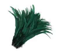100PCS 40-45CM Rooster Tails Feathers Plumes Handicraft Crafts DIY Natural Feather Handwork Party Carnival Decorations-Dark Green