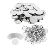 100PCS 44MM 58MM Key Chain Parts Plastic Base Badge Supplies for DIY Blank Button Maker Machine Efficiently Making(58MM Metal 100PCS)