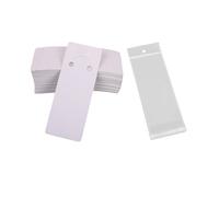 100PCS 5.9x2 Inch White Self-Sealing Display Cards Keychain Display Cardstock Holders with 100PCS Sealing Bags for Keyrings Jewelry Display