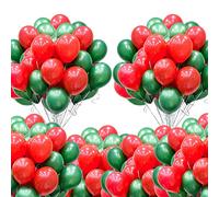 100Pcs 5 Inch Red Green Balloons Christmas Party Balloons,Matte Mini Balloons.Christmas Decorative Thick Latex Balloon Small Helium Balloon for Xmas Birthday Party Wedding Engagement Decoration