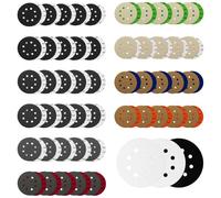 100PCS 5-Inch Sanding Discs Hook & Loop Sandpaper 400/600/800/1000/1500/2000/3000/5000/7000/10000 Grit Orbital Wet Dry Sandpaper with 3PCS Interface Pads for Automotive Wood Metal Polishing