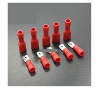 100pcs 50pairs 2.8mm 4.8mm 6.3mm Female Male Electrical Wiring Connector Insulated Crimp Terminal Spade FDFD2-250 MDD2-250(2.8mm Red 50pairs)