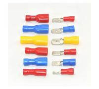 100pcs 50pairs 2.8mm 4.8mm 6.3mm Female Male Electrical Wiring Connector Insulated Crimp Terminal Spade FDFD2-250 MDD2-250(Each color10pairs)