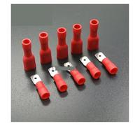 100pcs 50pairs 2.8mm 4.8mm 6.3mm Female Male Electrical Wiring Connector Insulated Crimp Terminal Spade FDFD2-250 MDD2-250(4.8mm red 50pairs)