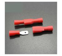100pcs 50pairs 2.8mm 4.8mm 6.3mm Female Male Electrical Wiring Connector Insulated Crimp Terminal Spade FDFD2-250 MDD2-250(6.3mm red 50pairs)