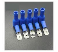 100pcs 50pairs 2.8mm 4.8mm 6.3mm Female Male Electrical Wiring Connector Insulated Crimp Terminal Spade FDFD2-250 MDD2-250(6.3mm Blue 50pairs)