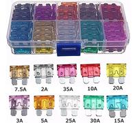 100PCS 50pcs Car Fuses 2A 3A 5A 7. 10A 15A 20A 25A Blade Assortment Box Type Amp 35A 30A Clip Auto Set Truck Fuse(100pcs)