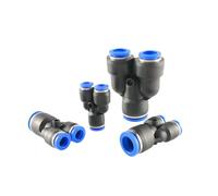 100pcs 50pcs /Pack Lots PY Pneumatic Fittings Air Fitting Y Type 3-Way for 4mm 6mm 8mm 10mm 12mm Tube Quick Push in Connectors(PW8-6)