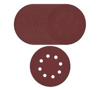 100PCS 5in 8 Hole Sanding Discs Abrasive Sanding Paper Round Polishing Grinding Sheets Coarse Medium Fine Grit for Metal Wood Plastic Rubber Leather Glass Stone 80 180 320 800 (80 Mesh)
