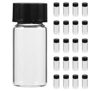100pcs 5ml Black Glass Vial Bottle with Caps Flat Bottom