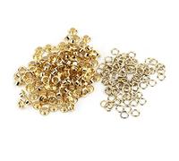 100pcs 5mm Metal Grommet Eyelets Kit, Brass Eyelets and Iron Washers Kit for Leather Crafts, DIY Projects(Gold)