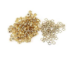 100pcs 5mm Metal Grommet Eyelets Kit Brass Eyelets with Iron Washers for Leather Crafts DIY Projects Bag Making Clothing Repair Gold Finish