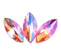 100pcs 5x10mm 7x15mm Colorful Horse Eye Acryl Non Rhinestones Crystal Leaf Nail Art Rhinestones for Nail Art DIY B3530,Light Pink AB,7x15mm 100pcs
