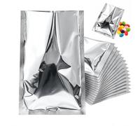 100pcs 5x7cm Mini Foil Bags Silver Heat Seal Vacuum Pouches for Storage | Mylar Bags Baggies, Open Top Mylar Sheet Style Pouches for Snacks Coffee Candy Baking, Heat Sealable Vacuum Compatible