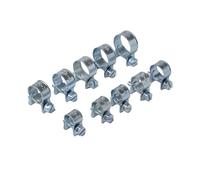 100pcs 6-20mm 304SS Mini Hose Clamps Zinc Plated Steel Car Fuel Line Clamp Auto Diesel Petrol Pipe Clip(6-20mm 304SS)