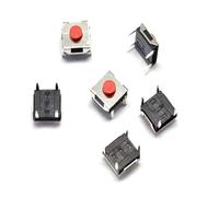 100pcs 6 * 6 * 3.1mm Red button DIP vertical 4pin Key switch Tactile Push Button Waterproof copper head Switch IDGTTLDF