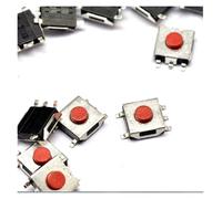 100pcs 6 * 6 * 3.1mm The patch 5pin Tactile Push Button Switch Red button Waterproof copper head Controls Switches