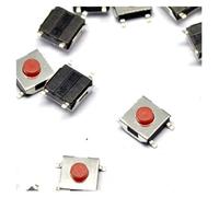 100pcs 6 * 6 * 3.4mm, The patch 4pin Tactile Push Button Switch, Red button Waterproof copper head cooker switch Controls Switches