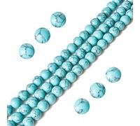 100pcs 6mm Blue Turquoise Beads Natural Gemstone Beads Round Loose Beads for Jewelry Making