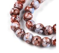 100Pcs 6mm Crystal Glass Beads for Jewelry Making Imitation Jade Crystal Round Bead Loose Spacer Bead for DIY Craft Necklace Bracelet Phone Lanyard Wedding Decor, Sienna