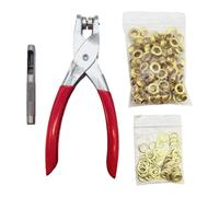 100Pcs 6mm Eyelets Set Includes Mounting Pliers and Hole Puncher Heavy Duty Metal Eyelet for Leather Garment Bag Making Punching Eyelets Set
