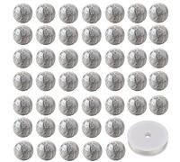 100Pcs 6mm Map Stone Natural Stone Round Loose Gemstone Energy Healing with Free Crystal Stretch Cord DIY Smooth for Bracelet Necklace Earrings Jewelry Making