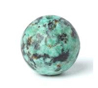 100Pcs 6mm Natural African Turquoise Round Loose Gemstone Energy Healing Beads 1mm Hole DIY Smooth Beads for Bracelet Necklace Earrings Jewelry Making