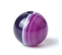 100Pcs 6mm Natural Purple Striped Agate Round Loose Gemstone Energy Healing Beads 1mm Hole DIY Smooth Beads for Bracelet Necklace Earrings Jewelry Making