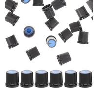 100pcs 6mm Potentiometer Knob Caps Blue for Electric Guitar Controls | Plastic Replacement Pack, Easy Install for Luthiers and Guitarists, Rotary Potentiometer Use