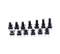 100PCS 6x6x12 Tact Toggle Switch Micro-power Four Pins Black Buttons DC12V 0.1A AC250 V (50Hz) /MIN CBQZCHWDKT
