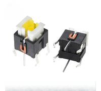 100PCS 6x6x7mm Through Hole Micro Push Button Tactile Momentary Switch with LED Light Touch Switch Green Yellow Red White Blue(Yellow)
