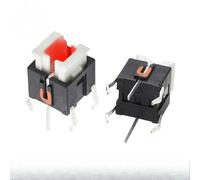100PCS 6x6x7mm Through Hole Micro Push Button Tactile Momentary Switch with LED Light Touch Switch Green Yellow Red White Blue(Red)