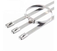 100pcs 7.9mm Stainless Steel Metal Cable Ties, Tie Zip Wrap Exhaust Heat Straps Induction Pipe(7.9x350mm)