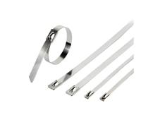 100PCS 7.9mm Width 100-1000mm Length 304Material Stainless Steel Metal Cable Ties Tie Zip Wrap for Outdoor and Canopy(7.9x350mm)