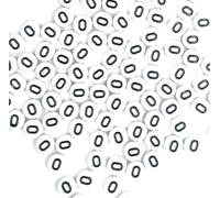 100pcs 7mm White Flat Round Mixed and Single Numbers 0-9 Acrylic Beads with Black Digits, DIY Craft Supplies (Number 0)