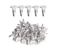 100pcs #8 x 1/2" Stainless Flat Head Phillips Self Drilling Screws, 410 Steel Full Thread Sheet Metal Tek Wood to