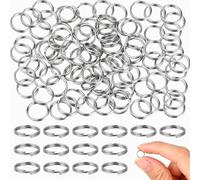 100Pcs 8mm Mini Split Jump Ring with Double Loops Round Edge Key Chain Rings Small Open Jump Rings Metal Ring Connectors for Jewellery and Crafts Making, Silver