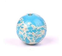 100Pcs 8mm Natural Light Blue Jasper Round Loose Gemstone Energy Healing Beads 1mm Hole DIY Smooth Beads for Bracelet Necklace Earrings Jewelry Making