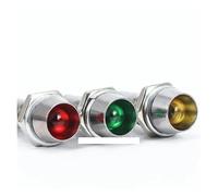 100PCS 8MM small metal power signal indicator XD8-1 Red Green Yellow 12V 24V 220V opening size 8MM IDGTTLDF(Red,DC12V)