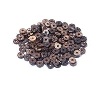 100pcs 9/12mm Flat Round Wooden Beads Handmade Disk Loose Spacer for Decoration Making DIY Accessories for DIY Jewellery Making(Brown 9mm)